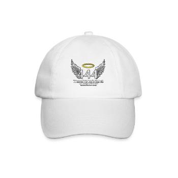 Engelszahl 444 Flügelglanz - Baseballkappe - Weiß/Weiß - Vorne