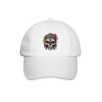Mayan / Hochkultur / Peru / Maya Kalender / Motiv - Baseballkappe - Weiß/Weiß - Vorne
