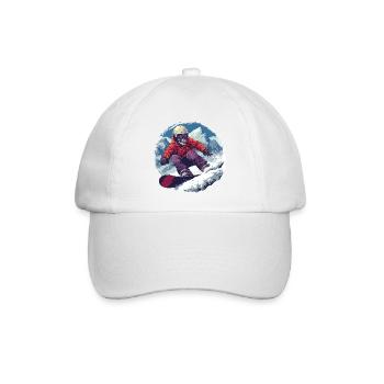 Totenkopf Snowboarder Snowboarden Apres Ski - Baseballkappe - Weiß/Weiß - Vorne