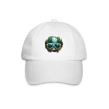 Sonnenbrille / Reflektion / Wald / Spiegelung - Baseballkappe - Weiß/Weiß - Vorne