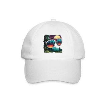Sonnenbrille / Reflektion / Wald / Spiegelung - Baseballkappe - Weiß/Weiß - Vorne