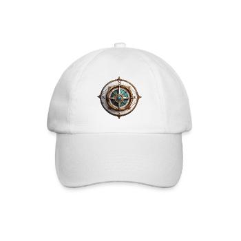Kompass / Himmelsrichtung / Reisen / Survival - Baseballkappe - Weiß/Weiß - Vorne