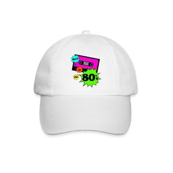 80er Party Retro Fun Shirt Motto Party , 80s (25) - Baseballkappe - Weiß/Weiß - Vorne