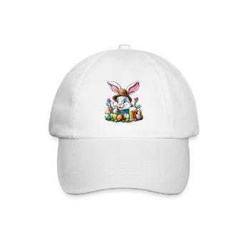 Osterhase / Ostern / Eier / Feiertage / Osterfest - Baseballkappe - Weiß/Weiß - Vorne