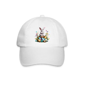 Osterhase / Ostern / Eier / Feiertage / Osterfest - Baseballkappe - Weiß/Weiß - Vorne