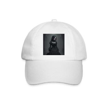 Gothic Viktorianisches Schwarzkleid - Baseballkappe - Weiß/Weiß - Vorne