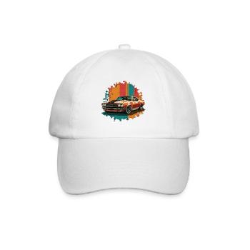 Retro muscle car 1 - Baseballkappe - Weiß/Weiß - Vorne