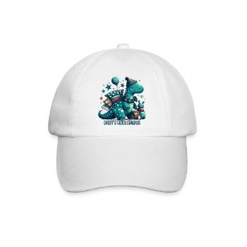 Daddy’s Cuddlesaurus Kuschel-Dinosaurier Geschenk - Baseballkappe - Weiß/Weiß - Vorne