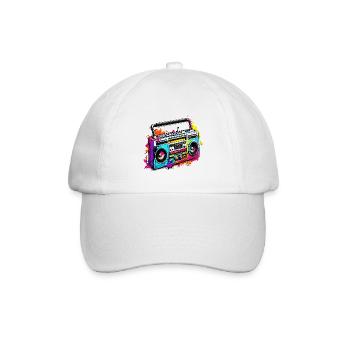 Radio / Analog / Musik / Frequenz / Lautsprecher - Baseballkappe - Weiß/Weiß - Vorne