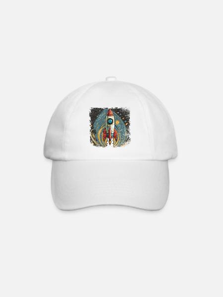 Rakete mit stylischem Design - Baseballkappe - Weiß/Weiß