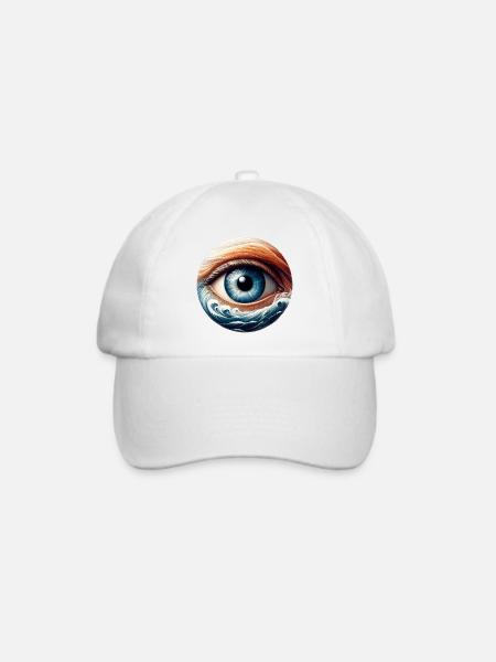 Das Gezeiten-Auge - Baseballkappe - Weiß/Weiß