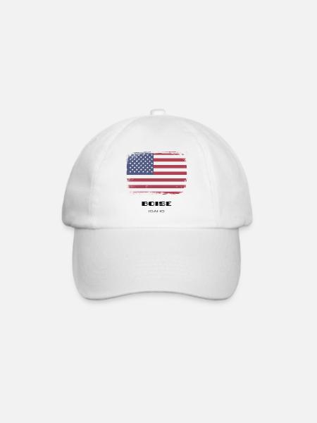 Boise, Idaho, USA - Baseballkappe - Weiß/Weiß