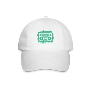 Cyan Ghettoblaster (durchsichtig) - Baseballkappe - Weiß/Weiß - Vorne
