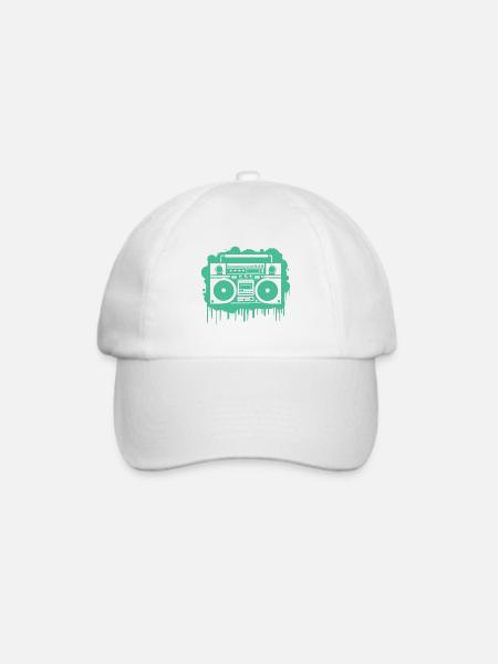Cyan Ghettoblaster (durchsichtig) - Baseballkappe - Weiß/Weiß