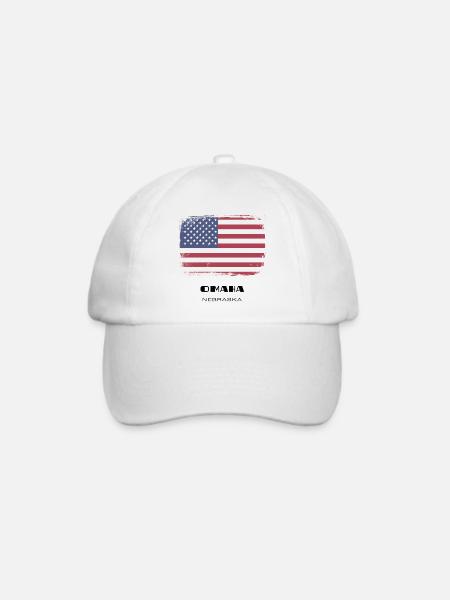 Omaha, Nebraska, USA - Baseballkappe - Weiß/Weiß