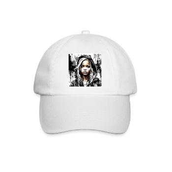 Rapperin / Hip Hop / Song / cool / Reime / Beat - Baseballkappe - Weiß/Weiß - Vorne