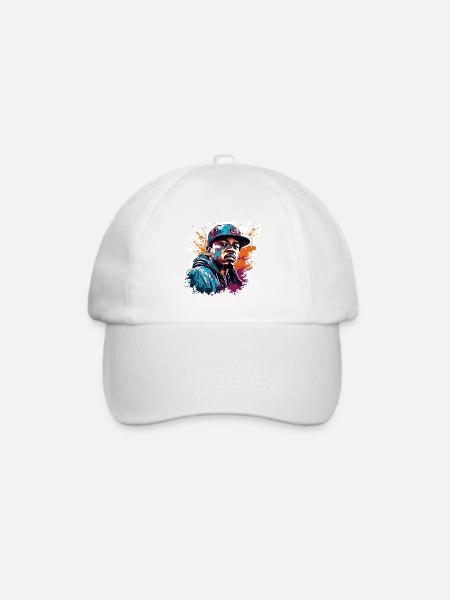 Rapper / Hip Hop / Song / cool / Reime / Beat - Baseballkappe - Weiß/Weiß