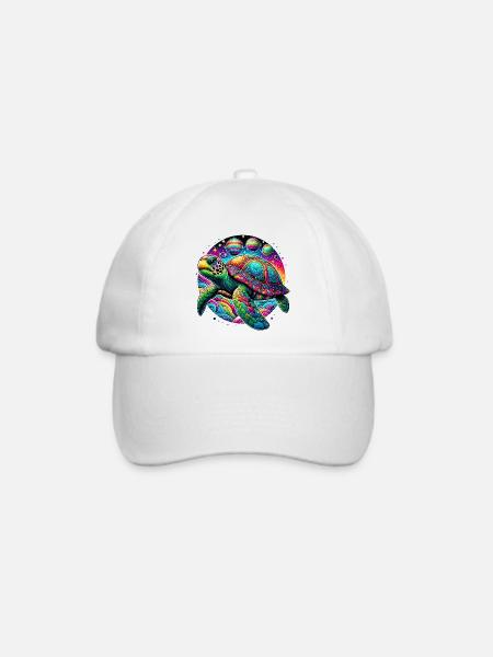 Schildkröte - Baseballkappe - Weiß/Weiß