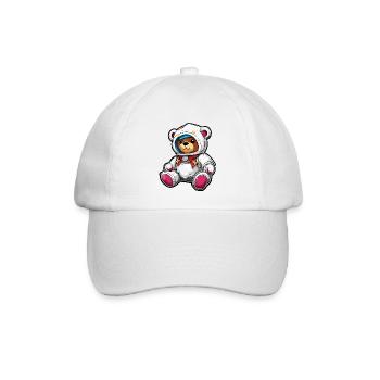 Teddybär / Kuscheltier / Stofftier / Geschenkidee - Baseballkappe - Weiß/Weiß - Vorne