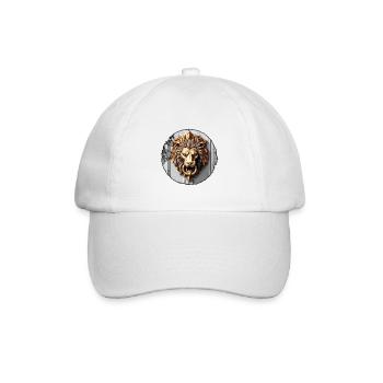 Löwenkopf / Türklopfer / Klingel / Antik / alt - Baseballkappe - Weiß/Weiß - Vorne