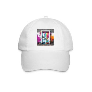 Tür / Eingang / Schloss / Tor / Haustür / Design - Baseballkappe - Weiß/Weiß - Vorne
