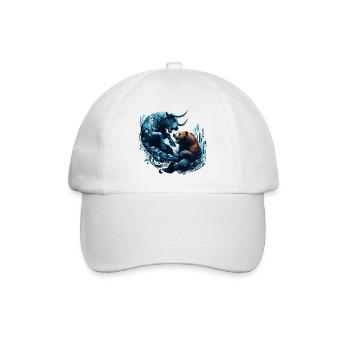 Finanzen Stier Bär Kampf Wallstreet Geschenk - Baseballkappe - Weiß/Weiß - Vorne