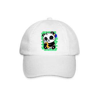 Graffiti Panda Zeichnen Illustration Spraydose - Baseballkappe - Weiß/Weiß - Vorne