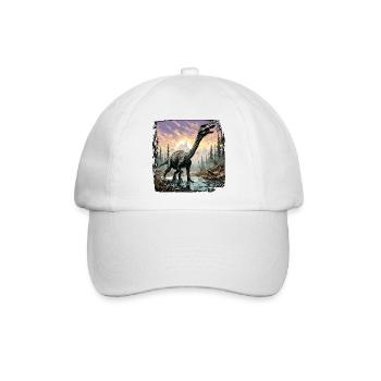 Dinosaurier / Tier / Urzeit / Reptil / Jungs - Baseballkappe - Weiß/Weiß - Vorne