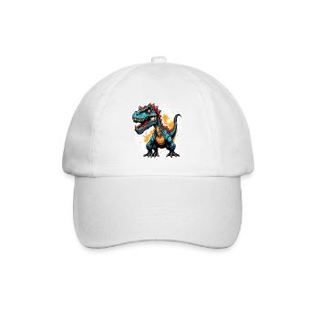 Dinosaurier / Tier / Urzeit / Reptil / Jungs - Baseballkappe - Weiß/Weiß - Vorne