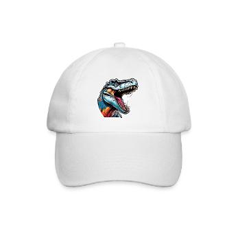 Dinosaurier / Tier / Urzeit / Reptil / Jungs - Baseballkappe - Weiß/Weiß - Vorne
