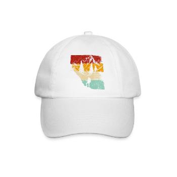 Sonnenuntergang Wald Trek Retro - Baseballkappe - Weiß/Weiß - Vorne