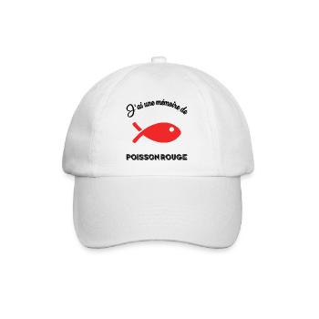FISCH. GEDÄCHTNIS. SARDINE. APRILSCHERZ. MEER - Baseballkappe - Weiß/Weiß - Vorne