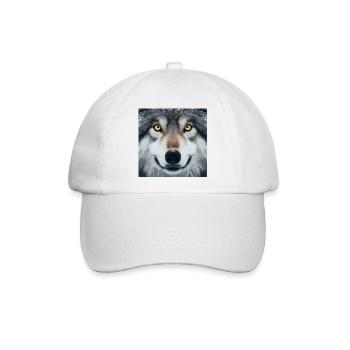 Der Blick des Wolfes - Baseballkappe - Weiß/Weiß - Vorne