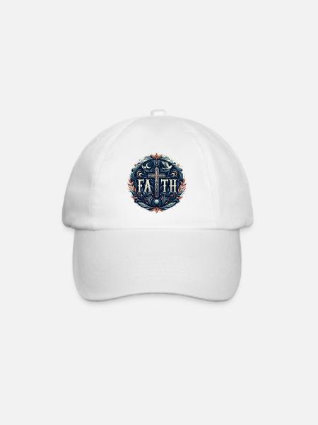 Glaube Kreuz Ornament - Baseballkappe - Weiß/Weiß