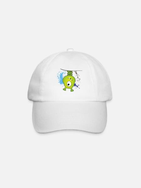 Lustiges Monster grün - zum selber personalisieren - Baseballkappe - Weiß/Weiß
