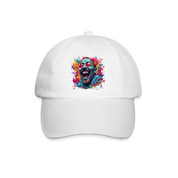 psychedelic / Goa / Hippie / Halluzination / Peace - Baseballkappe - Weiß/Weiß - Vorne