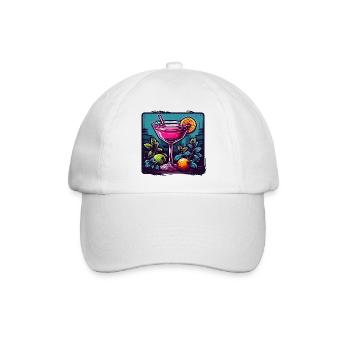 Cocktail / Bar / mixen / Drink / Exotisch / Club - Baseballkappe - Weiß/Weiß - Vorne