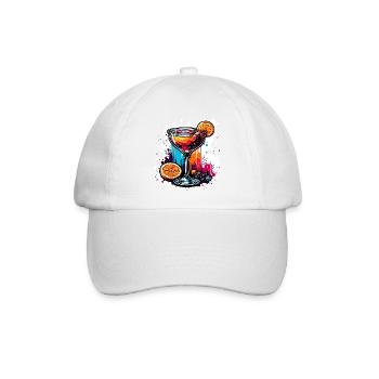 Cocktail / Bar / mixen / Drink / Exotisch / Club - Baseballkappe - Weiß/Weiß - Vorne