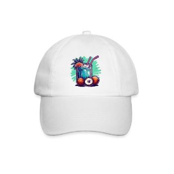Cocktail / Bar / mixen / Drink / Exotisch / Club - Baseballkappe - Weiß/Weiß - Vorne