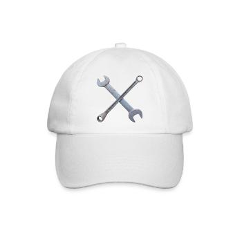 Kreuz der Schraubenschlüssel Industrie - Baseballkappe - Weiß/Weiß - Vorne