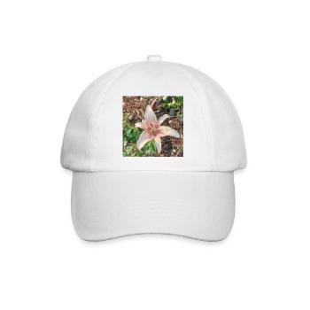 Sanfte Rosa Lilie Blütenpracht - Baseballkappe - Weiß/Weiß - Vorne