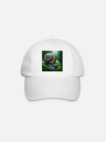 Mehrfarbige Schnecke - Baseballkappe - Weiß/Weiß