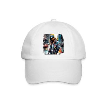 Rapperin / Hip Hop / Song / cool / Reime / Beat - Baseballkappe - Weiß/Weiß - Vorne