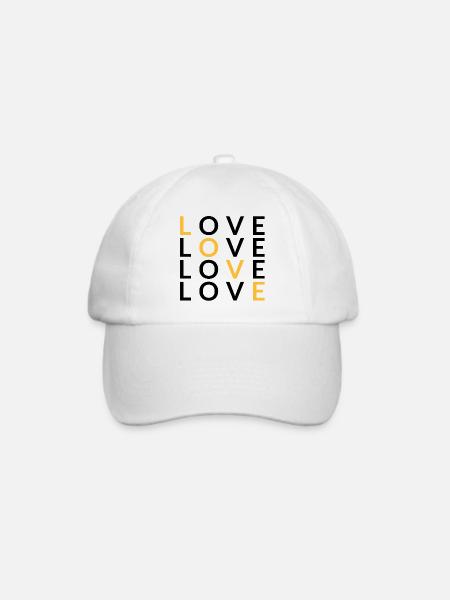 4 LOVE yellow - Baseballkappe - Weiß/Weiß
