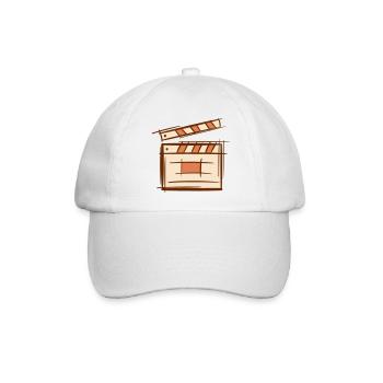 Filmklappe. Regisseur. Filmproduzent. Filmemacher. - Baseballkappe - Weiß/Weiß - Vorne