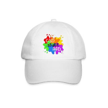 CSD statt AfD - Baseballkappe - Weiß/Weiß - Vorne