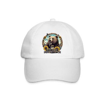Bär Sonnenblumenkerne Sonnenblumenkörner Geschenk - Baseballkappe - Weiß/Weiß - Vorne