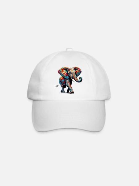 Elefant - Baseballkappe - Weiß/Weiß