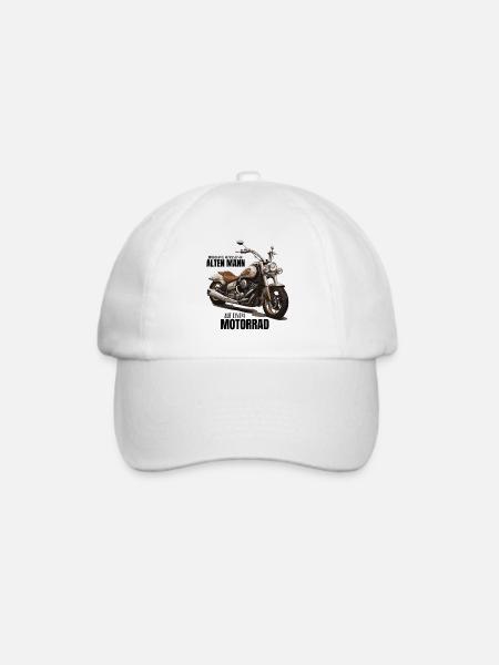 Motorrad - unterschätze niemals einen alten Mann - Baseballkappe - Weiß/Weiß