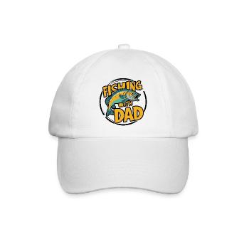 Angeln mit Papa mit buntem Fischdesign - Baseballkappe - Weiß/Weiß - Vorne